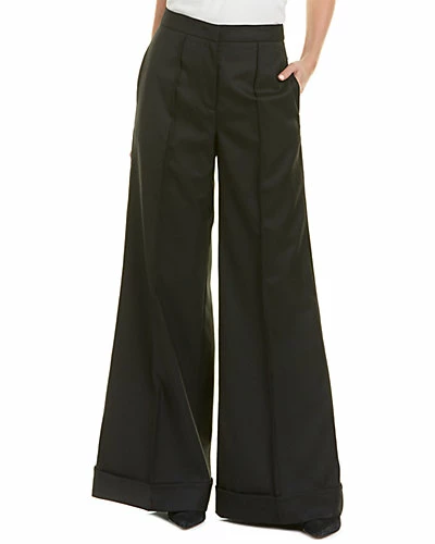 Nicole Miller Artelier Wool-Blend Silk-Trim Pant Women