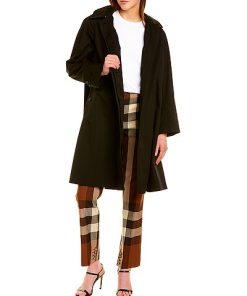 Burberry Gabardine Hooded Car Coat Women