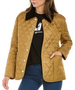 Burberry Corduroy Collar Diamond Quilted Jacket Women