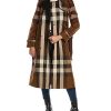Burberry Contrast Panel Check Trench Coat Women -Anne Klein-shop 1055384933 RLLD 1
