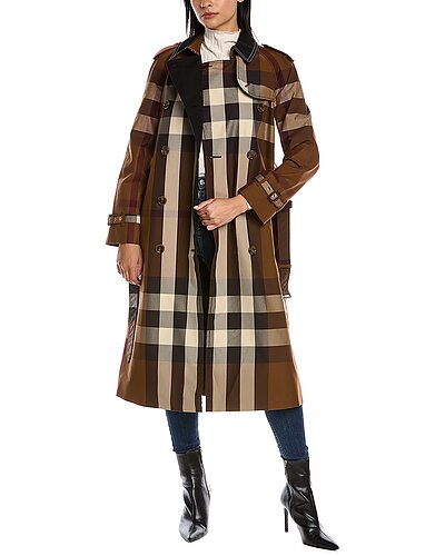 Contrast Panel Check Trench Coat Women Burberry Contrast Panel Check Trench Coat Women -Anne Klein-shop 1055384933 RLLD 1