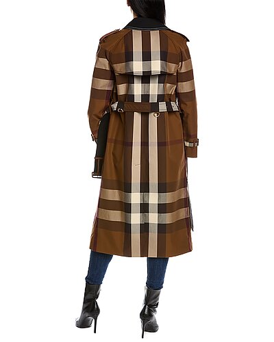 Contrast Panel Check Trench Coat Women Burberry Contrast Panel Check Trench Coat Women -Anne Klein-shop 1055384933 RLLD 2