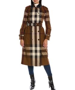 Burberry Contrast Panel Check Trench Coat Women 4 Burberry Contrast Panel Check Trench Coat Women -Anne Klein-shop 1055384933 RLLD 3