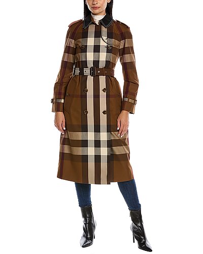 Contrast Panel Check Trench Coat Women Burberry Contrast Panel Check Trench Coat Women -Anne Klein-shop 1055384933 RLLD 3