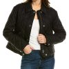Burberry Langford Leather Collar Jacket Women