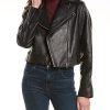 Rebecca Taylor Cropped Leather Moto Jacket Women -Anne Klein-shop 1411005067 RLLD 1