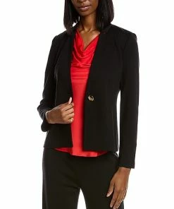 St. John Notch Collar Wool-Blend Jacket Women