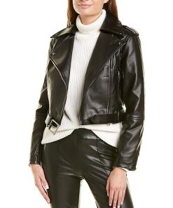 Beulah Long Sleeve Pleather Jacket Women