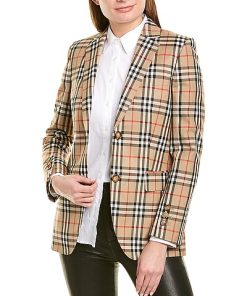 Burberry Vintage Check Wool Blazer Women