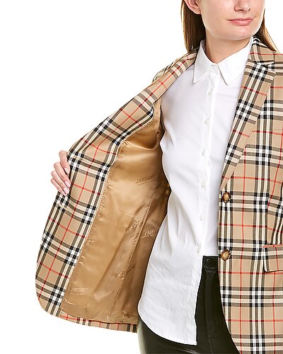 Vintage Check Wool Blazer Women Burberry Vintage Check Wool Blazer Women -Anne Klein-shop 1411142788 RLLD 3