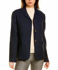 St. John Linen-Blend Jacket Women