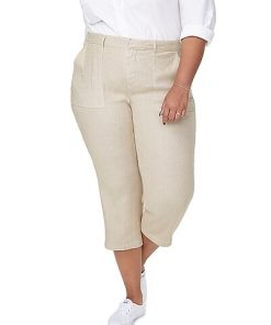 NYDJ Plus Linen-Blend Utility Capri Pant Women