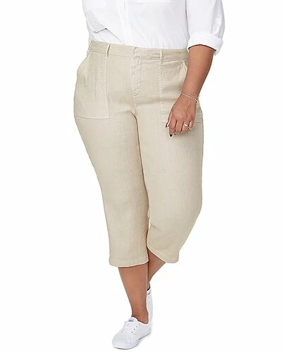 NYDJ Plus Linen-Blend Utility Capri Pant Women