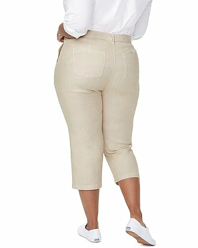 NYDJ Plus Linen-Blend Utility Capri Pant Women - Image 2