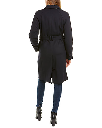 Slick Leather-Trim Wool-Blend Coat Women Cole Haan Slick Leather-Trim Wool-Blend Coat Women -Anne Klein-shop 1411245129 RLLD 2