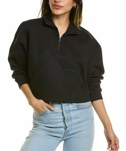 WeWoreWhat Cropped Knit 1/4-Zip Pullover Women