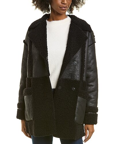 Raymonde Mixed Media Coat Women Badgley Mischka Raymonde Mixed Media Coat Women -Anne Klein-shop 1411298304 RLLD 1