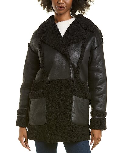 Raymonde Mixed Media Coat Women Badgley Mischka Raymonde Mixed Media Coat Women -Anne Klein-shop 1411298304 RLLD 3