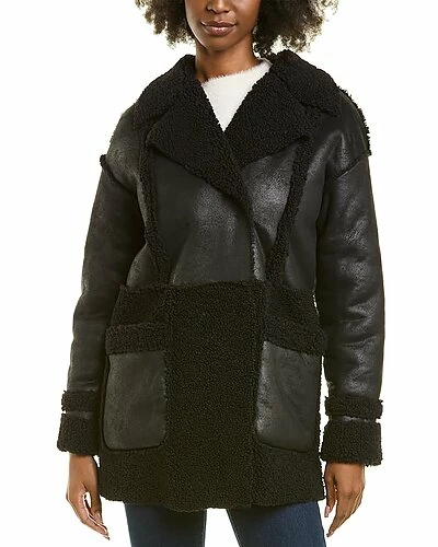 Badgley Mischka Raymonde Mixed Media Coat Women - Image 3