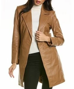 Badgley Mischka Rose Anne Leather Coat Women