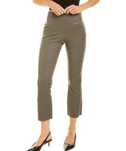 THEORY Yoke Leather Cropped Flare Pant Women