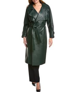 Lafayette 148 New York Blake Leather Trench Coat Women -Anne Klein-shop 1411360566 RLLD 3