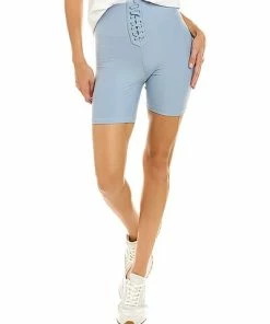 WeWoreWhat Solid Lace-Up Biker Short Women