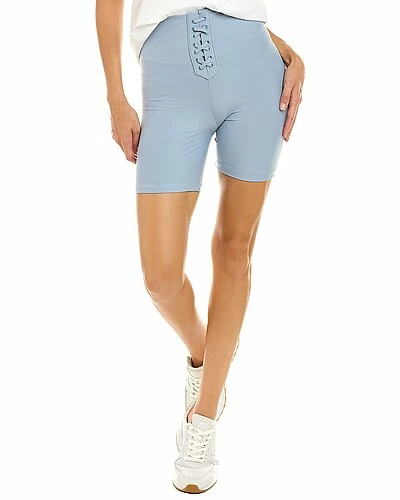 WeWoreWhat Solid Lace-Up Biker Short Women
