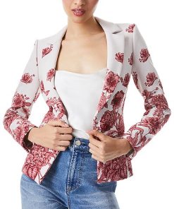 Alice + Olivia Mya Notch Collar Fitted Blazer Women