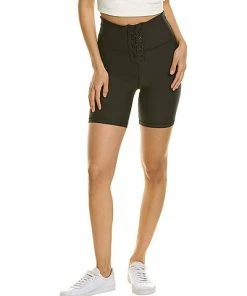 WeWoreWhat Solid Lace-Up Biker Short Women