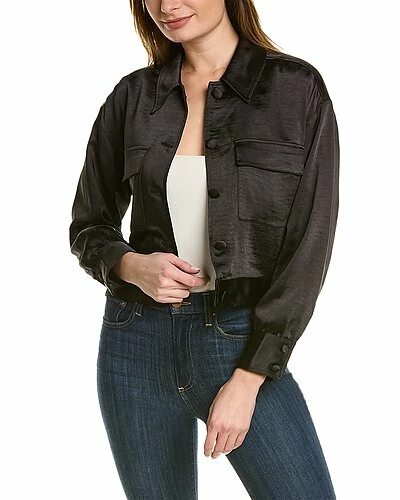 BCBGMAXAZRIA Cropped Satin Jacket Women