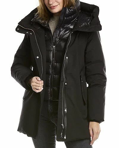 Mackage Kinslee 2-In-1 Oversized Leather-Trim Down Parka Women