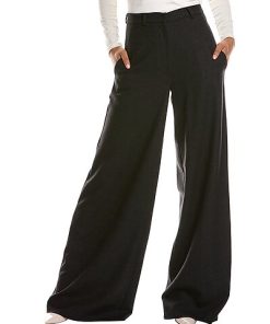 Oscar De La Renta De La Renta High-Waist Wide Leg Wool-Blend Pant Women