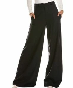 Oscar De La Renta De La Renta High-Waist Wide Leg Wool-Blend Pant Women