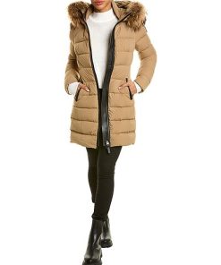 Mackage Calla Leather-Trim Down Coat Women