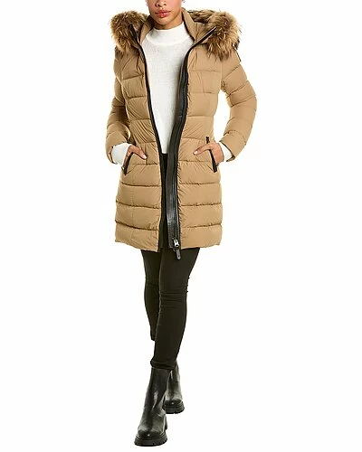 Mackage Calla Leather-Trim Down Coat Women