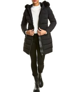 Mackage Calla Leather-Trim Down Coat Women