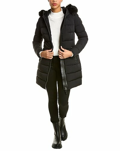 Mackage Calla Leather-Trim Down Coat Women