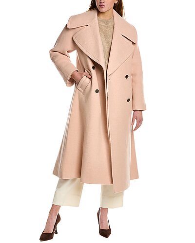 Melton Wool-Blend Trench Coat Women Rebecca Taylor Melton Wool-Blend Trench Coat Women -Anne Klein-shop 1411478097 RLLD 1