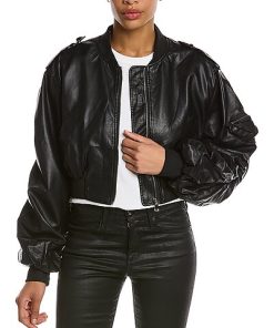 Beulah Wrinkled Bomber Jacket Women