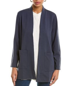 EILEEN FISHER Igh Collar Long Jacket Women