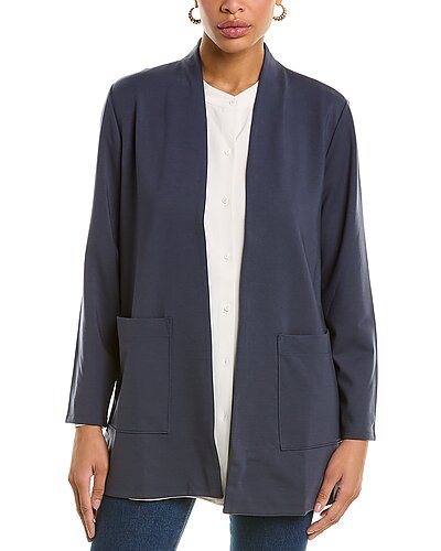 igh Collar Long Jacket Women EILEEN FISHER Igh Collar Long Jacket Women -Anne Klein-shop 1411487983 RLLD 1