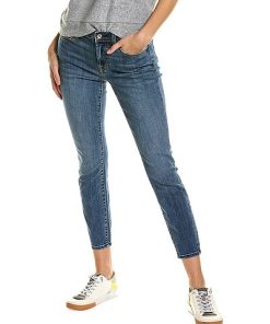 7 For All Mankind Gwenevere Whiskering Straight Leg Jean Women