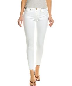 7 For All Mankind Gwenevere White Straight Ankle Jean Women