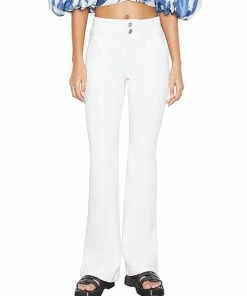 FRAME DENIM Ouble Button Pocket Flare Blanc Jean Women