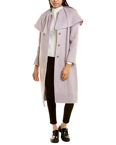 Caplet Collar Wool & Mohair-Blend Coat Women Rebecca Taylor Caplet Collar Wool & Mohair-Blend Coat Women -Anne Klein-shop 1411537294 RLLD 1