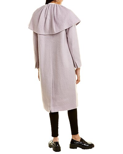 Caplet Collar Wool & Mohair-Blend Coat Women Rebecca Taylor Caplet Collar Wool & Mohair-Blend Coat Women -Anne Klein-shop 1411537294 RLLD 2
