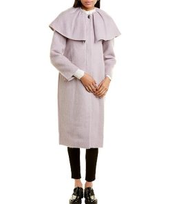 Rebecca Taylor Caplet Collar Wool & Mohair-Blend Coat Women 4 Rebecca Taylor Caplet Collar Wool & Mohair-Blend Coat Women -Anne Klein-shop 1411537294 RLLD 3