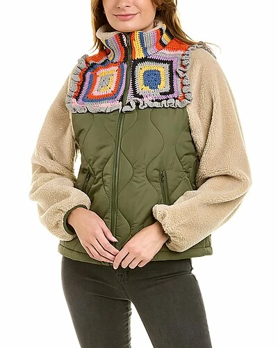 Lea & Viola Quilted & Crocheted Teddy Jacket Women - Image 3