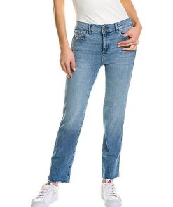 DL1961 Mara Dark Riviera Frayed Ankle Straight Jean Women